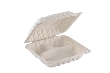 Container 3-compartment, Corner Lock, 8" x 8", 150pc (150/1) - Image 1