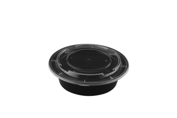 24oz Round Microwaveable Container with Lid, 150 Sets (50/6) - Image 1