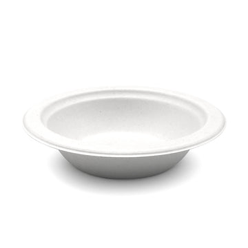 Bagasse 12oz Bowl, White, PFAS FREE, 1000pc (125/8) - Image 1