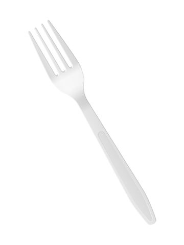 FULL SIZE HEAVY FORKS WHITE PLASTIC POLYPROPYLENE 1000CT