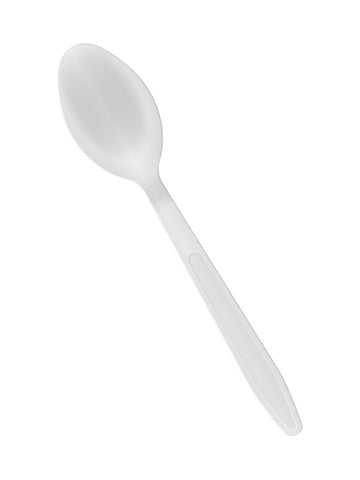 FULL SIZE HEAVY SPOON WHITE PLASTIC POLYPROPYLENE 1000CT