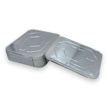HALF SIZED ALUMINUM CATERING LIDS FOR HALF SIZED TRAYS 100/CASE
