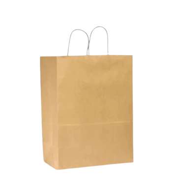 12 X 7 X 17 KRAFT PAPER SHOPPING BAG WITH HANDLE 250CT