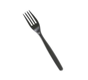 FULL SIZE HEAVY FORKS BLACK PLASTIC POLYSTYRENE 1000CT