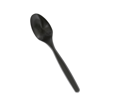 FULL SIZE HEAVY SPOONS BLACK PLASTIC POLYSTYRENE 1000CT