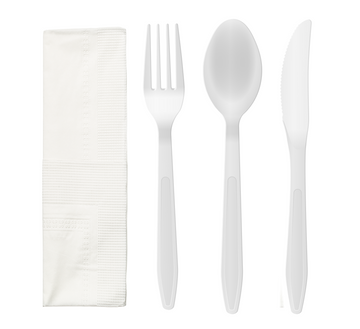 MEDIUM WEIGHT WHITE CUTLERY KITS 250CT