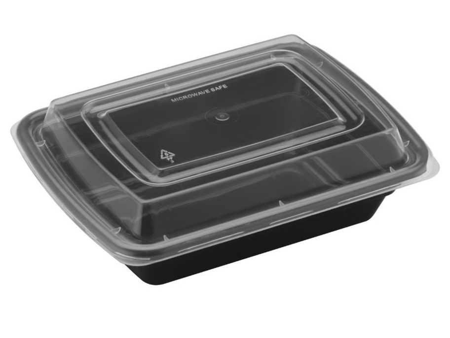 12oz Rectangular Microwaveable Container with Lid, 150 Sets (50/6) - Image 1