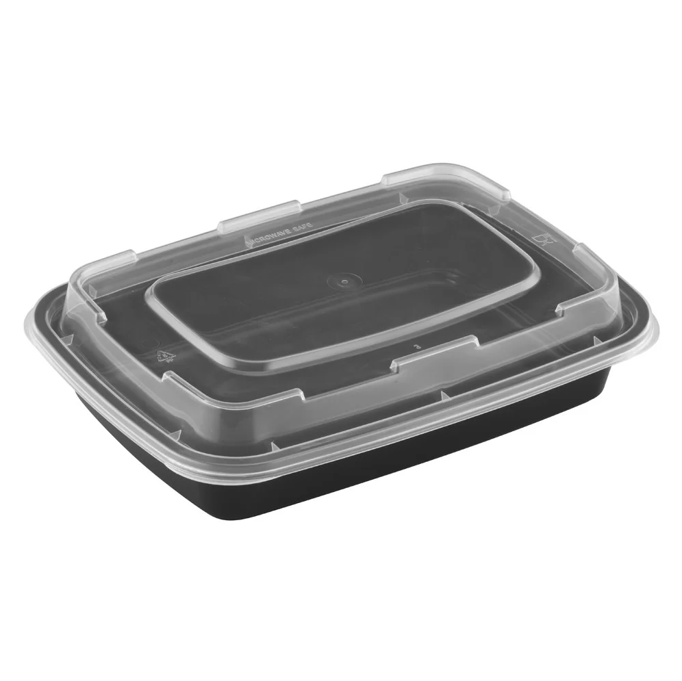 16oz Rectangular Microwaveable Container with Lid, 150 Sets (50/6) - Image 1
