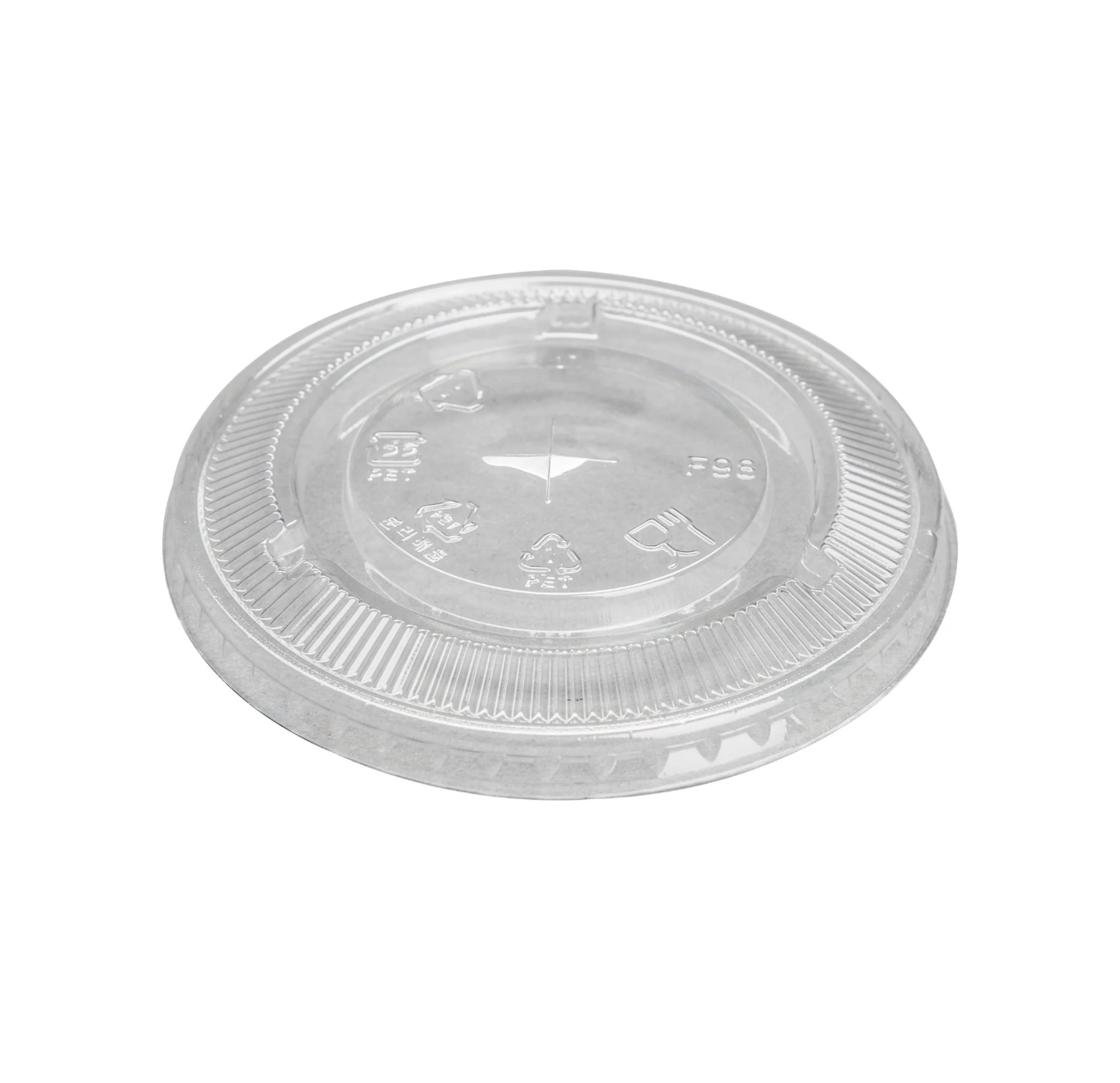 Flat Lids for 12-24oz PET Cups, 98mm, 1000 pc (100/10) - Image 1