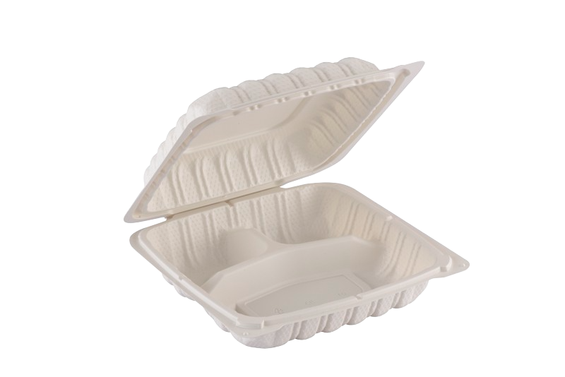 Container 3-compartment, Corner Lock, 8" x 8", 150pc (150/1) - Image 1