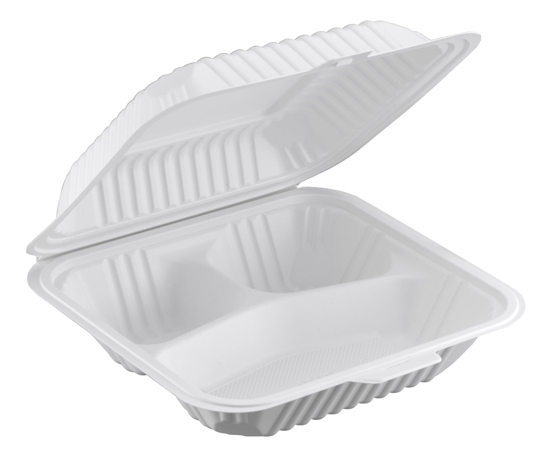 Container 3-compartment, Center Slide, 8.25" x 7.55", 150pc (150/1) - Image 1