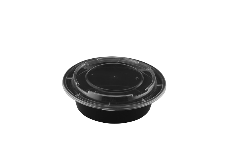 24oz Round Microwaveable Container with Lid, 150 Sets (50/6) - Image 1