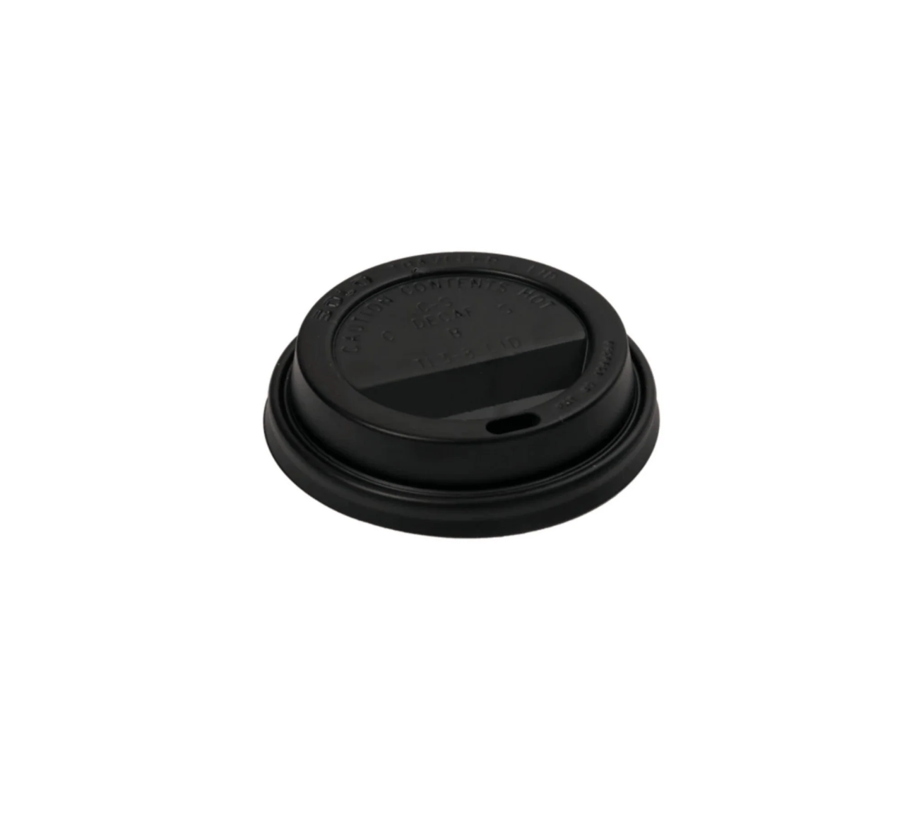 Flat Lid for 8oz Paper Cup, 80mm, PP, Black, 1000pc (100/10) - Image 1