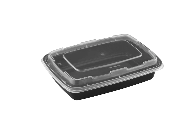 28oz Rectangular Microwaveable Container with Lid, 150 Sets (50/6) - Image 1