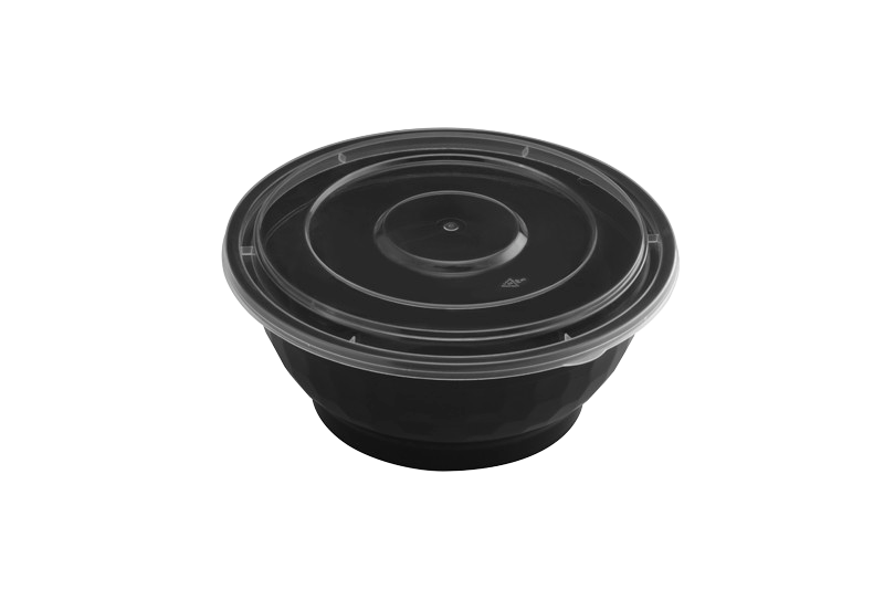 36oz Microwaveable Noodle Bowl with Lid, Black, 120 Sets (40/6) - Image 1
