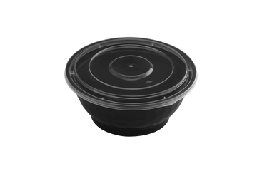 36oz Microwaveable Noodle Bowl with Lid, Black, 120 Sets (40/6) - Image 1