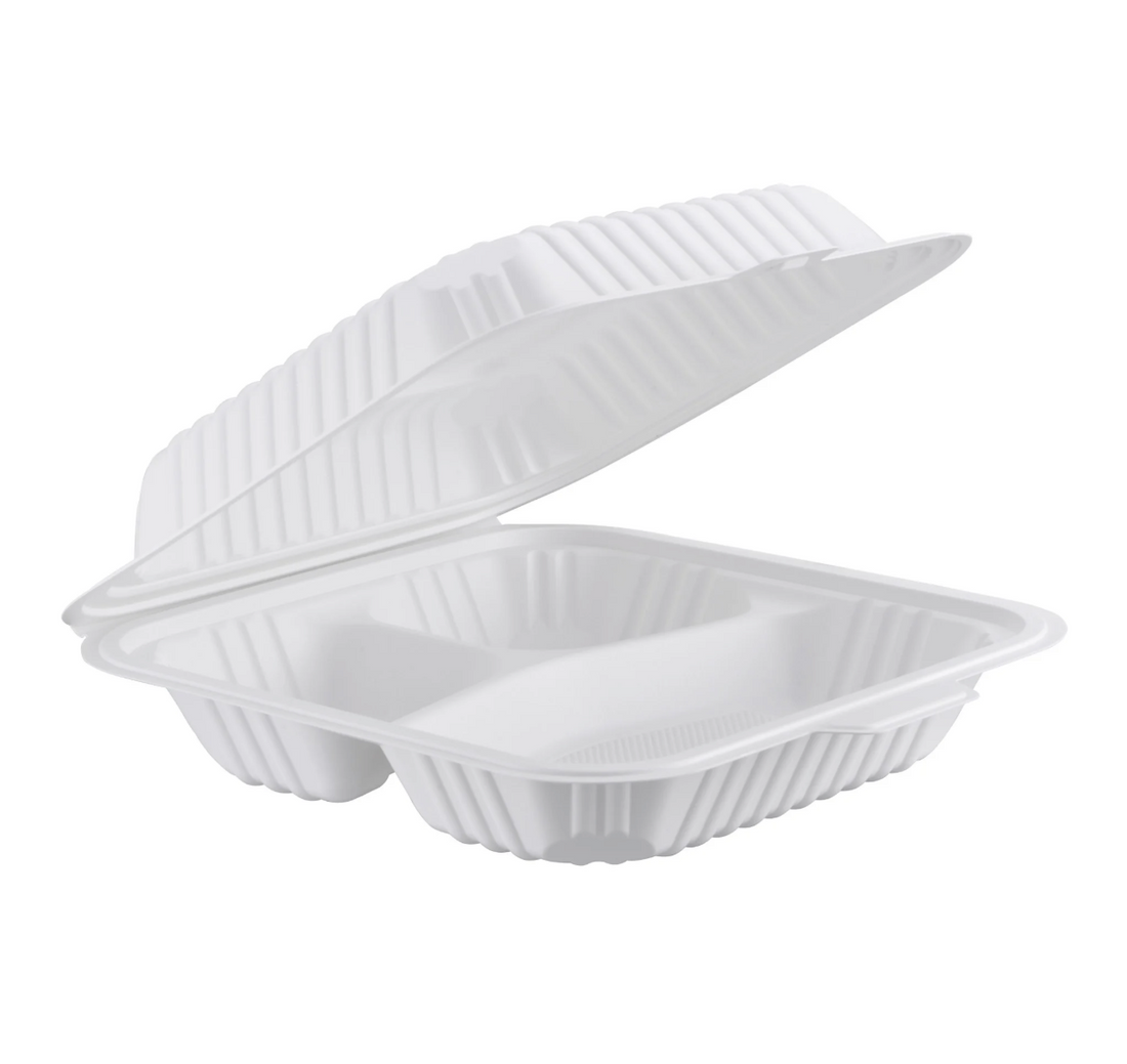 Container 3-compartment, Center Slide, 9" x 8.2", 150pc (150/1) - Image 1