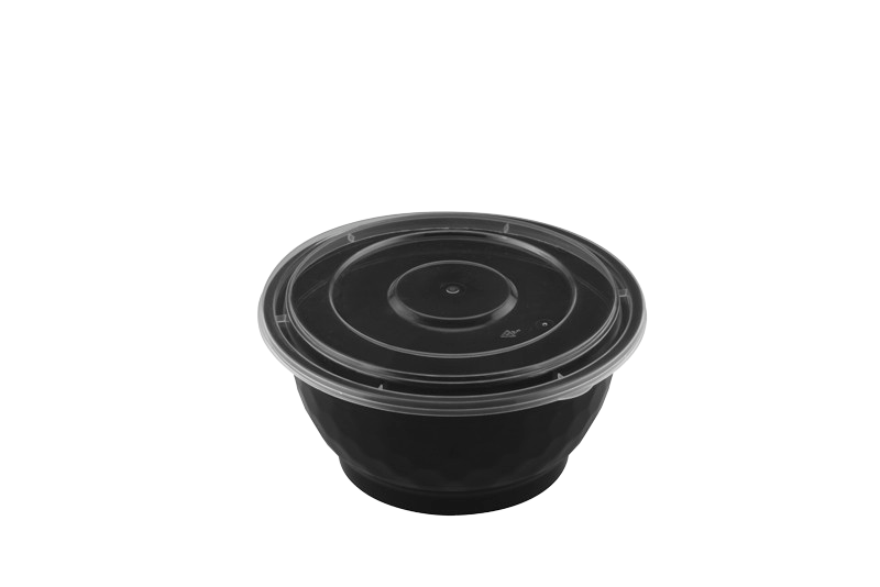 42oz Microwaveable Noodle Bowl with Lid, Black, 120 Sets (40/6) - Image 1