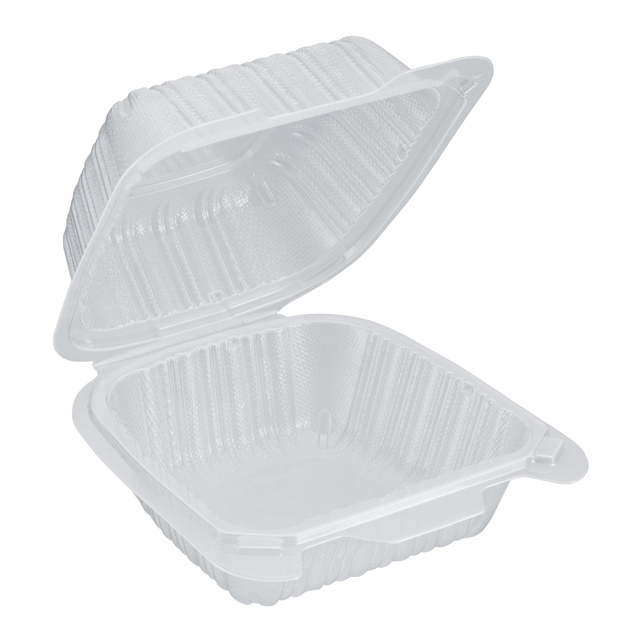 PP Hinged Container, Translucent, 6" x 6", 250pc (250/1) - Image 1