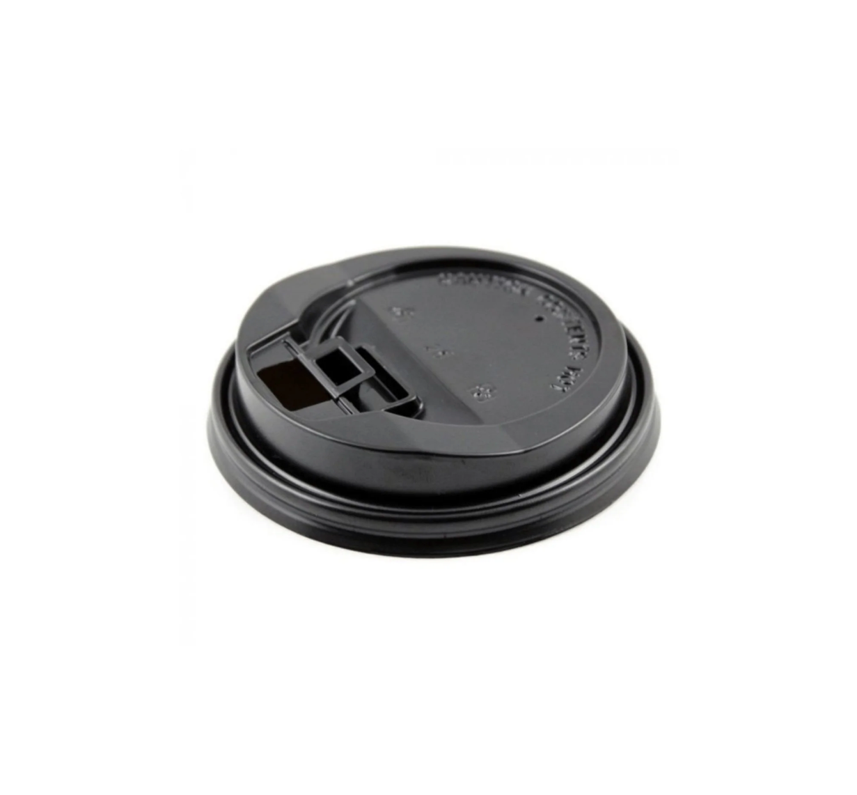 Reclosable Lid for 10-24oz Paper Cup, 90mm, PP, Black, 1000pc (50/20) - Image 1
