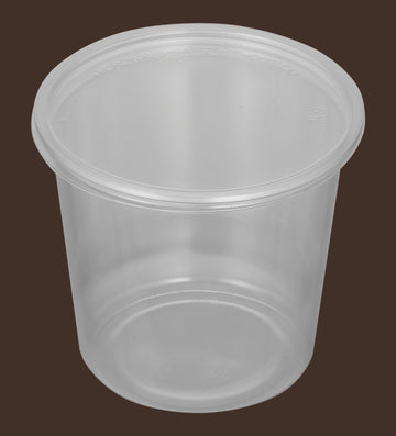 Clear Deli Container Cups 24 oz, Polypropylene, 500pc (25/20) - Image 1