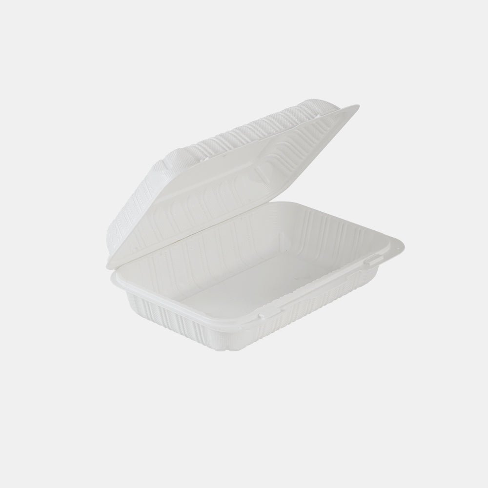 Hinged Container, White, 9" x 6", 200pc (200/1) - Image 1