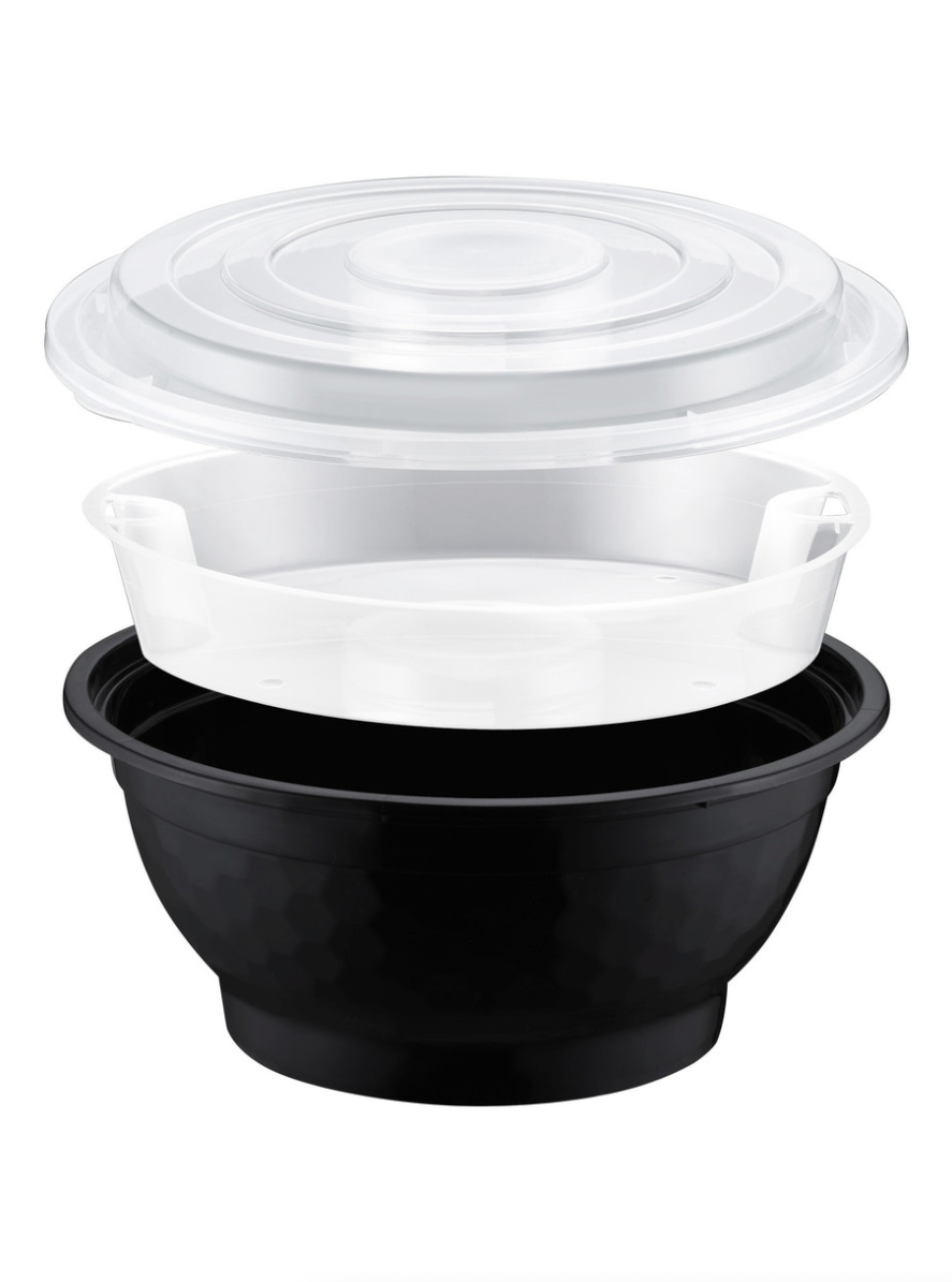 50oz Microwaveable Noodle Bowl with Insert and Lid, 90 Sets (30/9) - Image 1