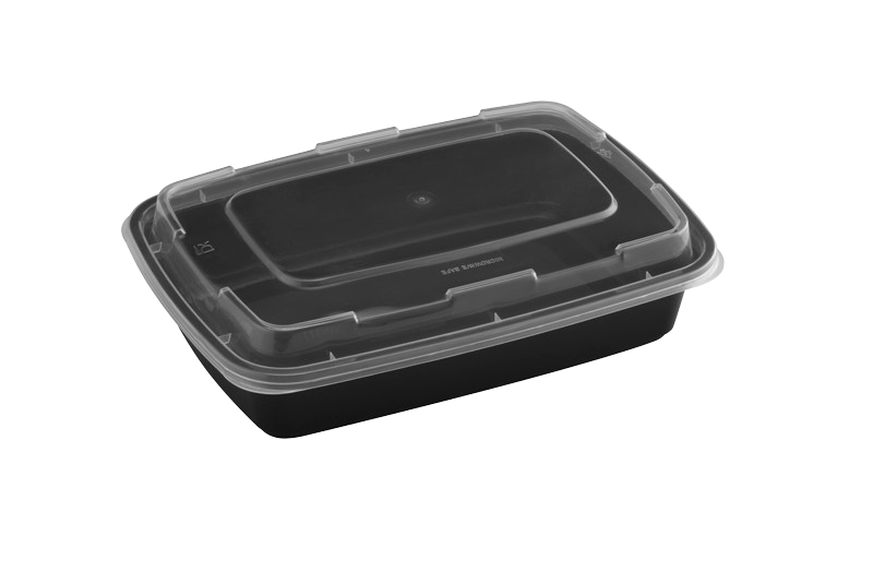 32oz Rectangular Microwaveable Container with Lid, 150 Sets (50/6) - Image 1