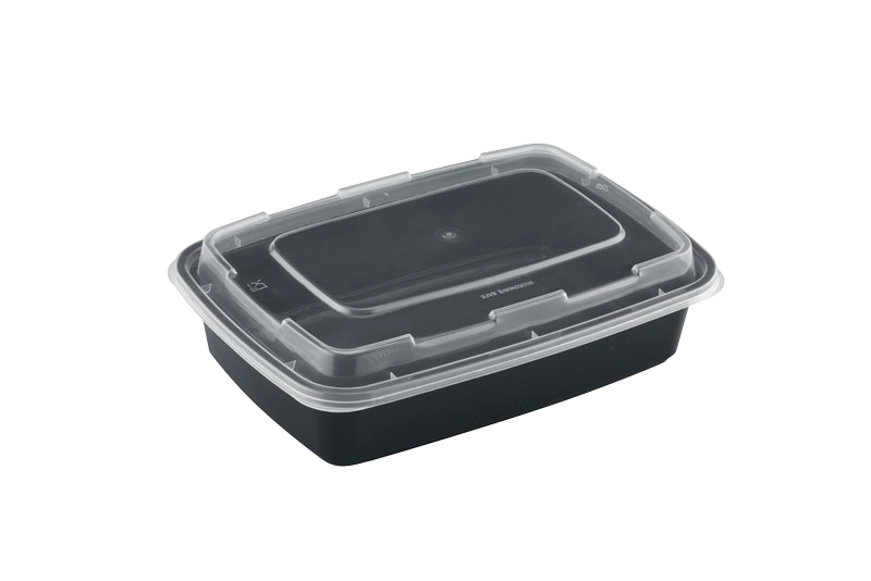 38oz Rectangular Microwaveable Container with Lid, 150 Sets (50/6) - Image 1