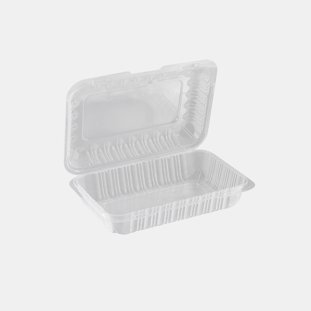 PP Hinged Container, Translucent, 9" x 6", 200pc (200/1) - Image 1