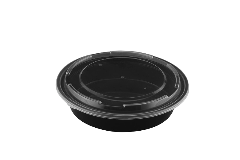 48oz Round Microwaveable Container with Lid, 150 Sets (50/6) - Image 1