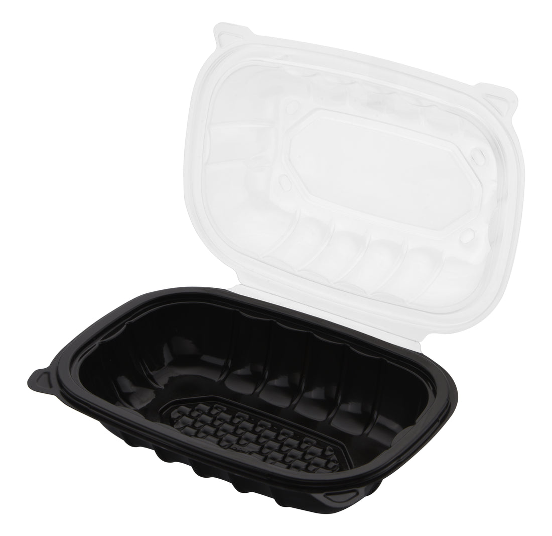 Hinged Duo-Colored PP Hoagie Container, 9" x 6", 150pc (75/2) - Image 1