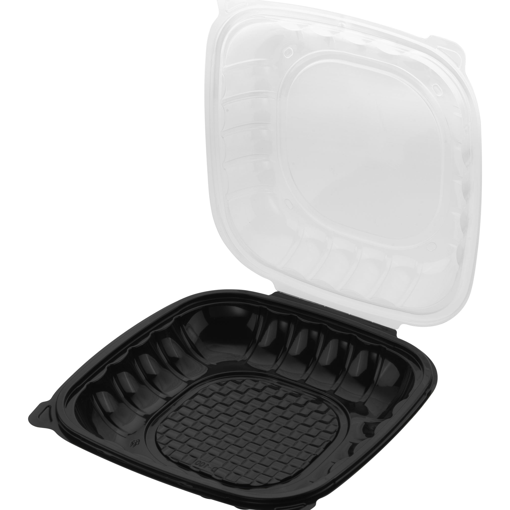 Hinged Duo-Colored PP Hoagie Container, 10" x10", 100pc (100/1) - Image 1