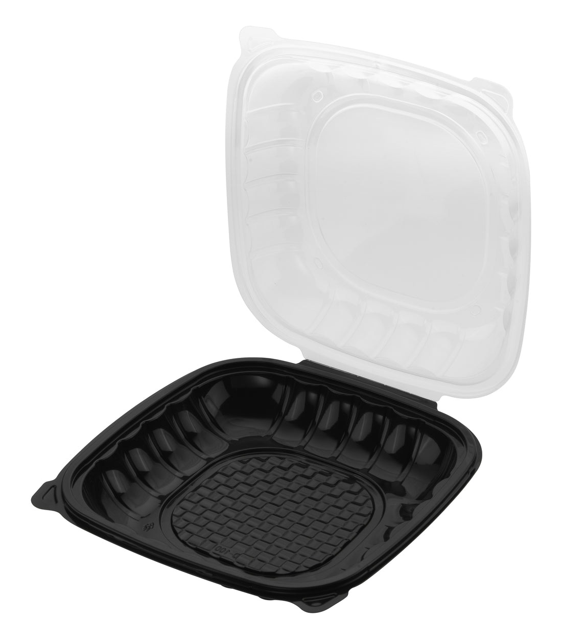 Hinged Duo-Colored PP Hoagie Container, 10" x10", 100pc (100/1) - Image 1