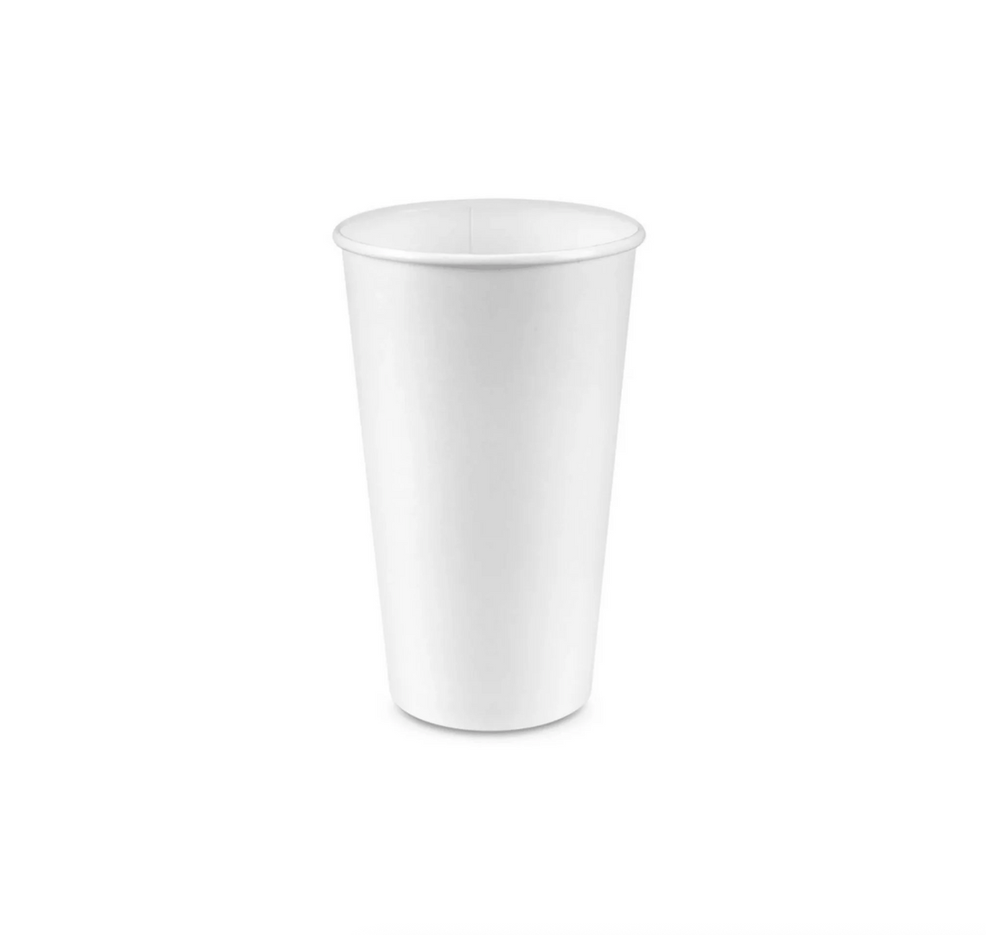 16oz Paper Cup, Single Wall, 90mm, White, 1000pc (50/20) - Image 1