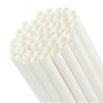 7.75" WHITE JUMBO PAPER STRAWS INDIVIDUALLY WRAPPED 2000CT