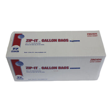 10.5" X 11" FOOD STORAGE ZIP IT BAGS ONE GALLON  250CT