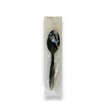BLACK HEAVY PLASTIC SPOONS INDIVIDUALLY WRAPPED PS 1000CT