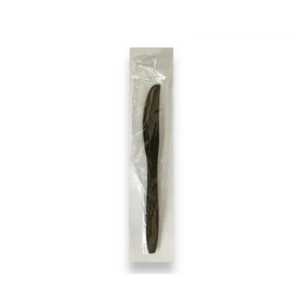 BLACK HEAVY PLASTIC INDIVIDUALLY WRAPPED KNIFE 1000CT